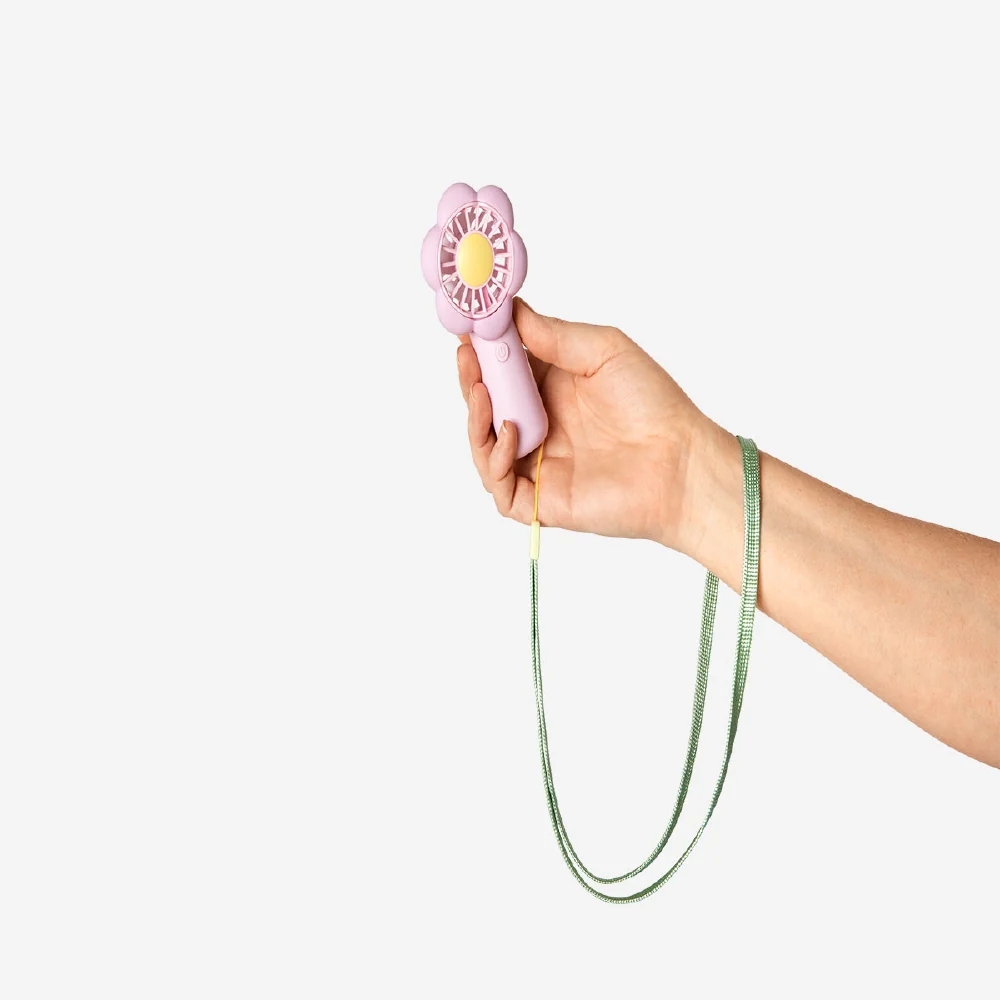 Handheld fan with strap - Flower - Image 2