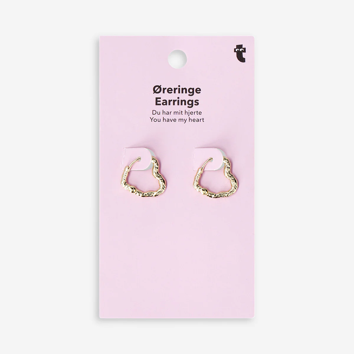 Hanging earrings - Gold heart hoops