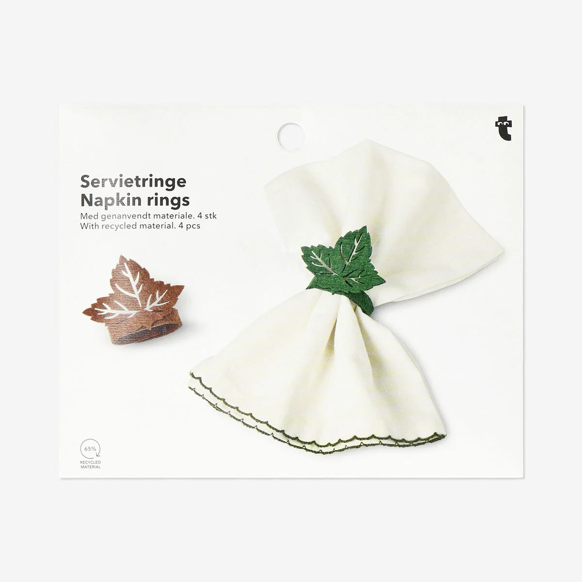 Leaf napkin rings - 4 pcs - Image 3