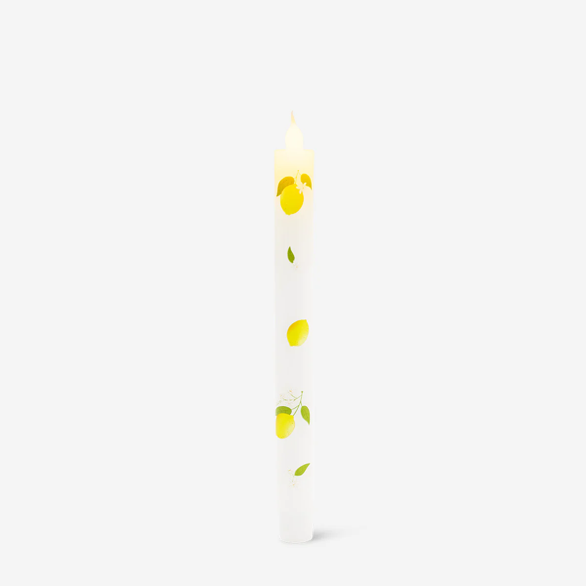 LED dinner candle with lemon print - 24 cm