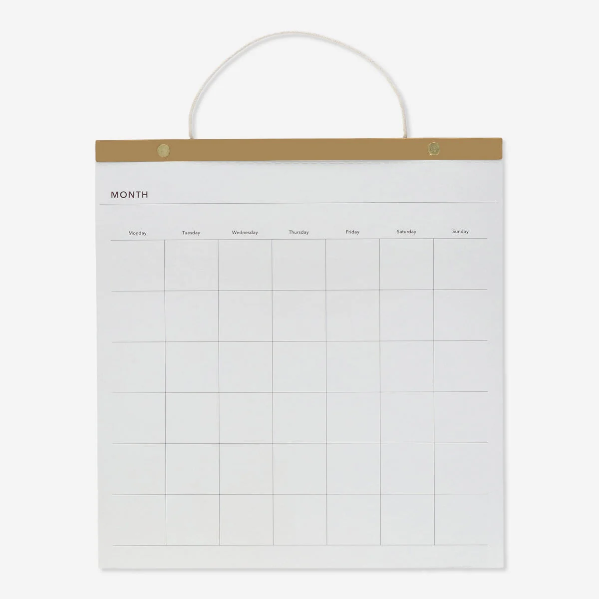 Monthly planner for hanging
