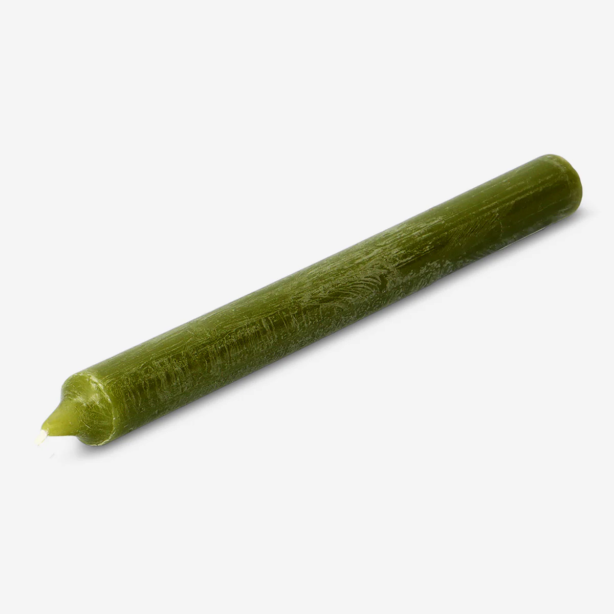 Olive green dinner candle - 24 cm - Image 2