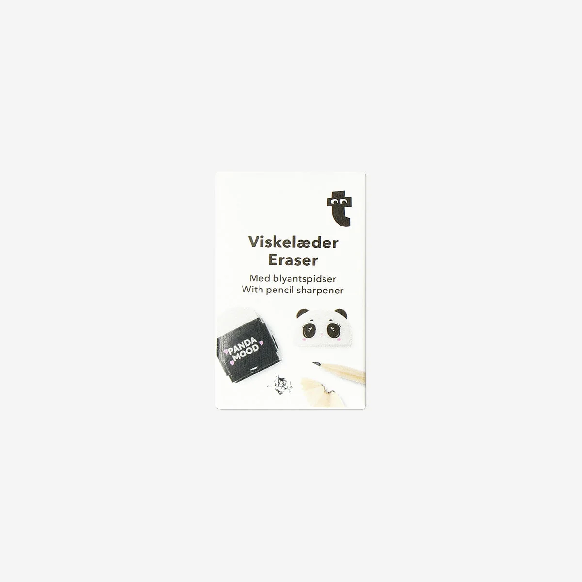 Panda eraser with pencil sharpener