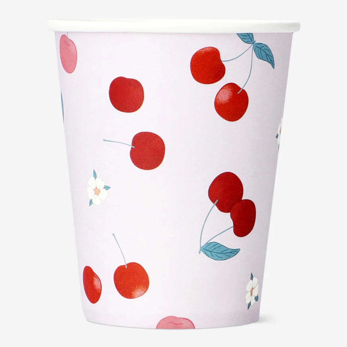 Paper cups with cherry print - 8 pcs - Image 2