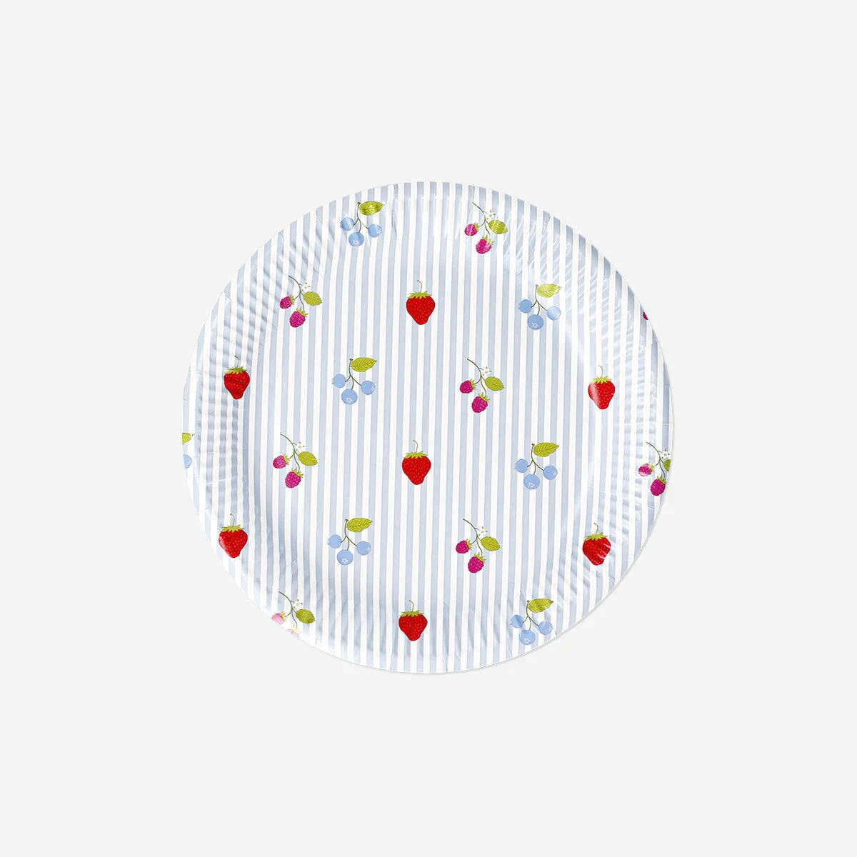 Paper plates with berry print - 8 pcs - Image 2
