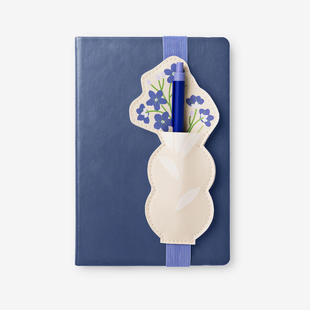 Pen holder with elastic strap for notebooks