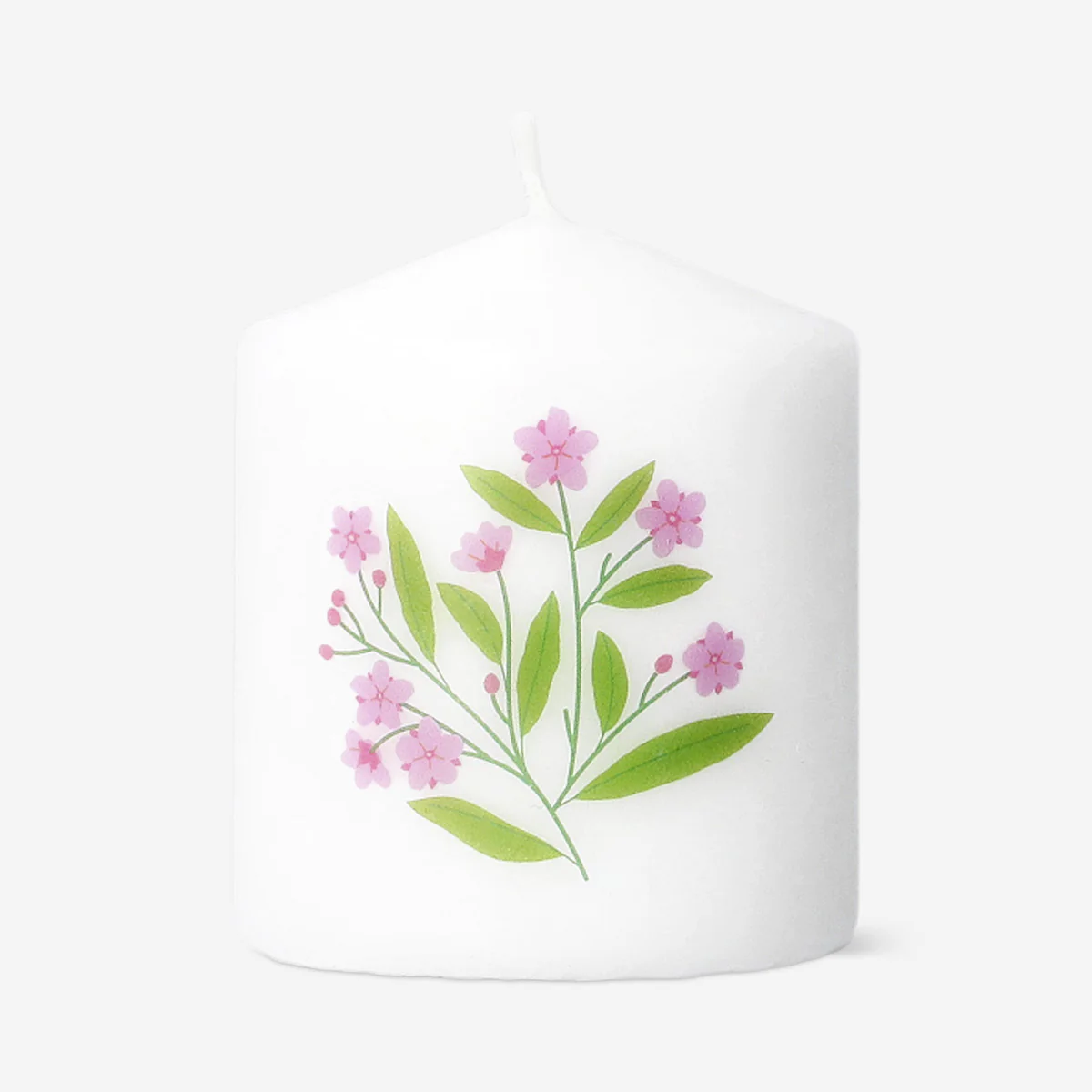 CL Pillar candle with flower - Image 2