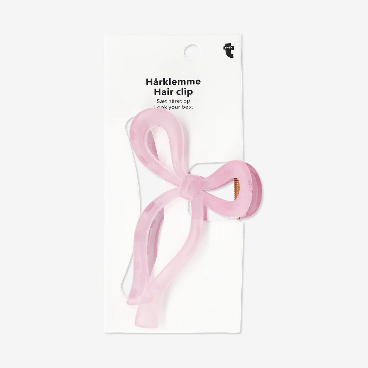 Pink bow hair clip