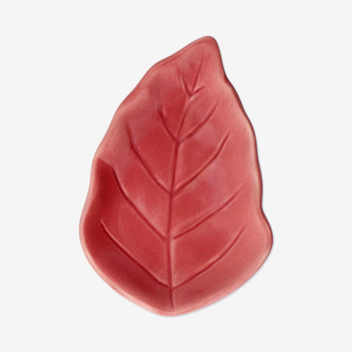 Pink leaf trinket tray - 13 cm