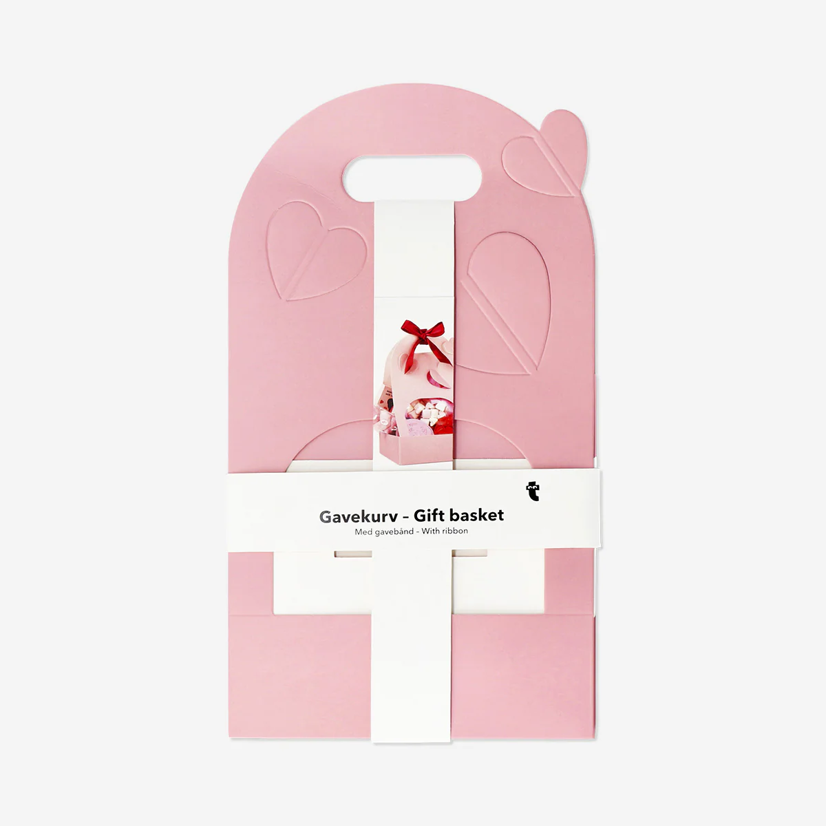 Pink gift basket with ribbon - Image 3