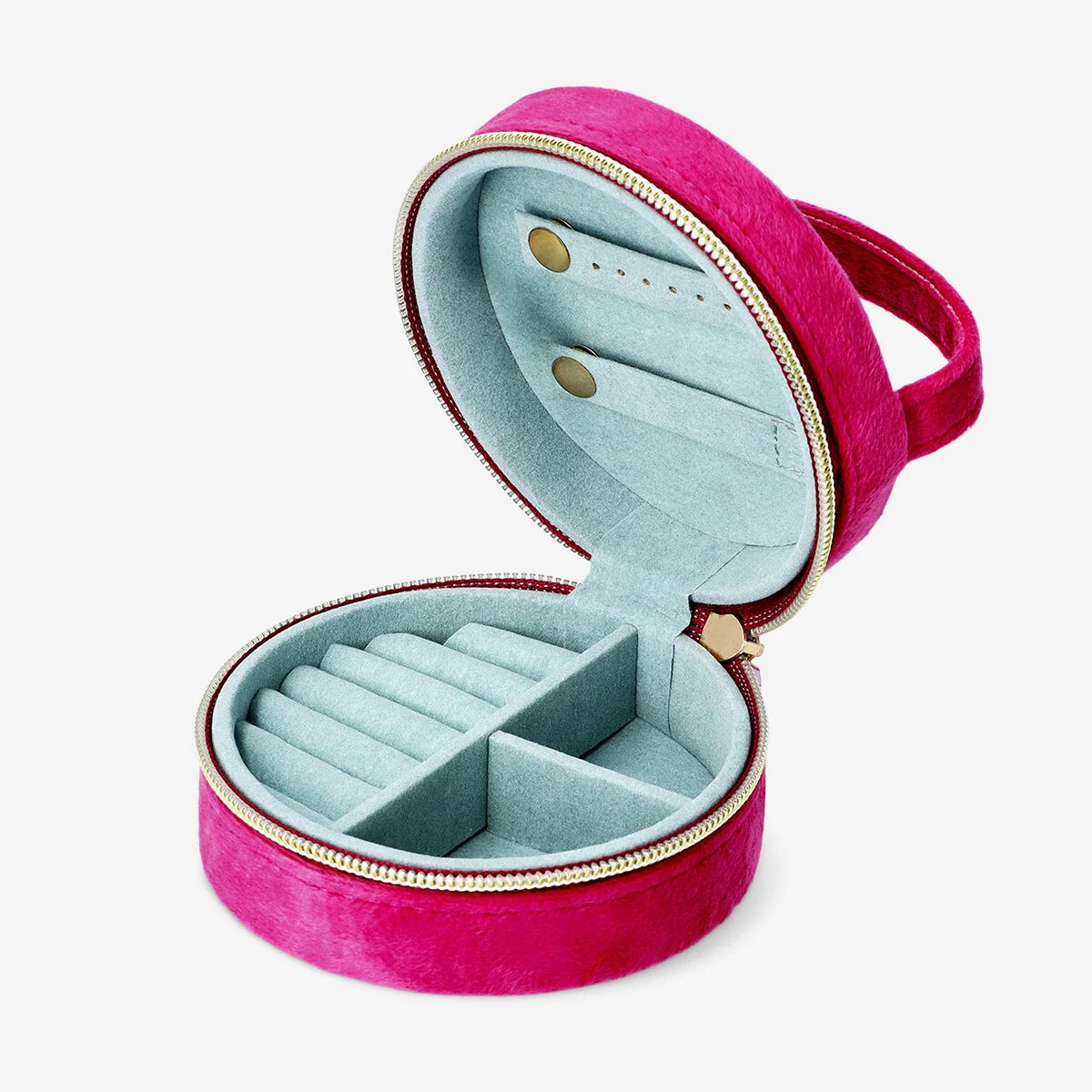 Pink velour jewellery box