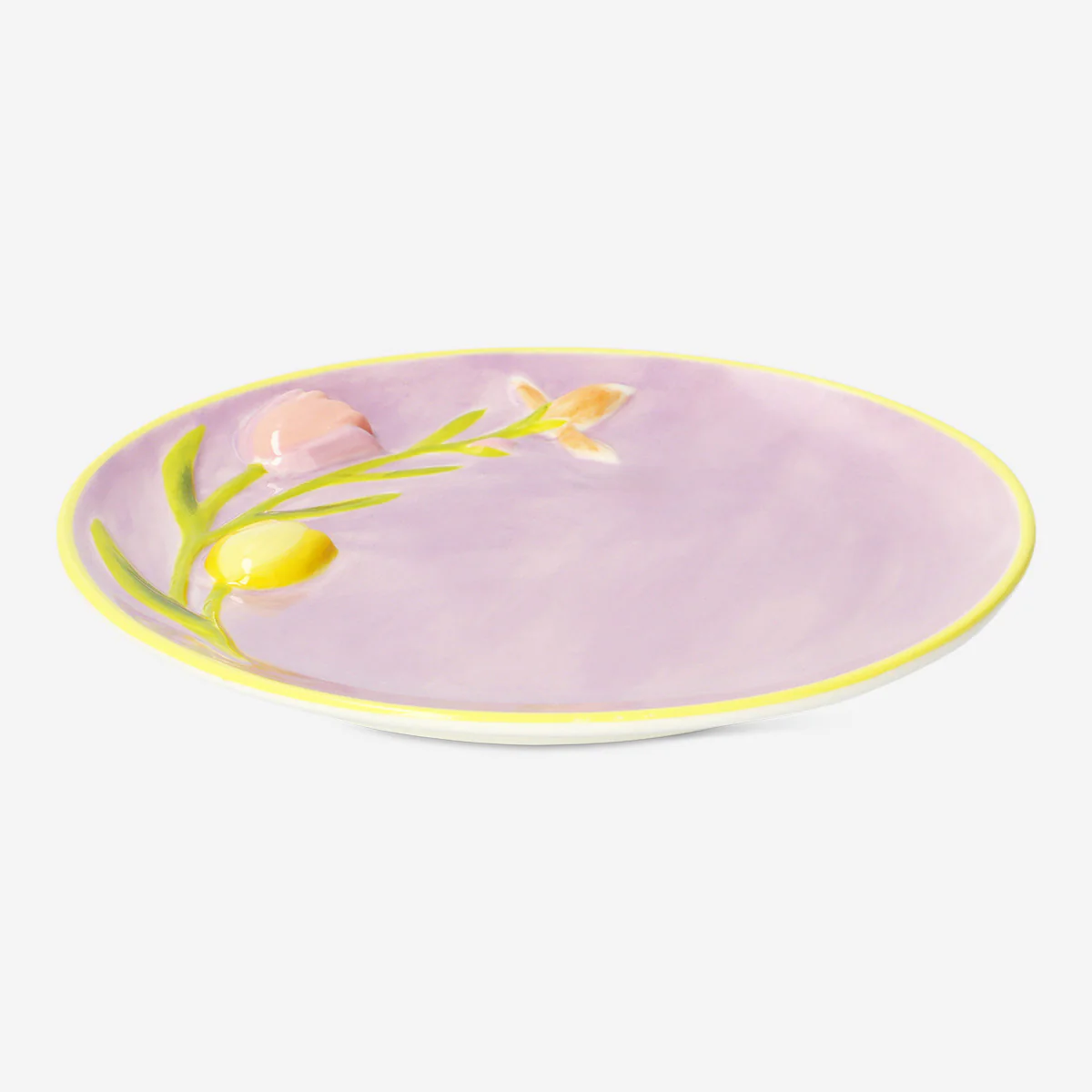 Plate with embossed flowers and bee - 20 cm - Image 2