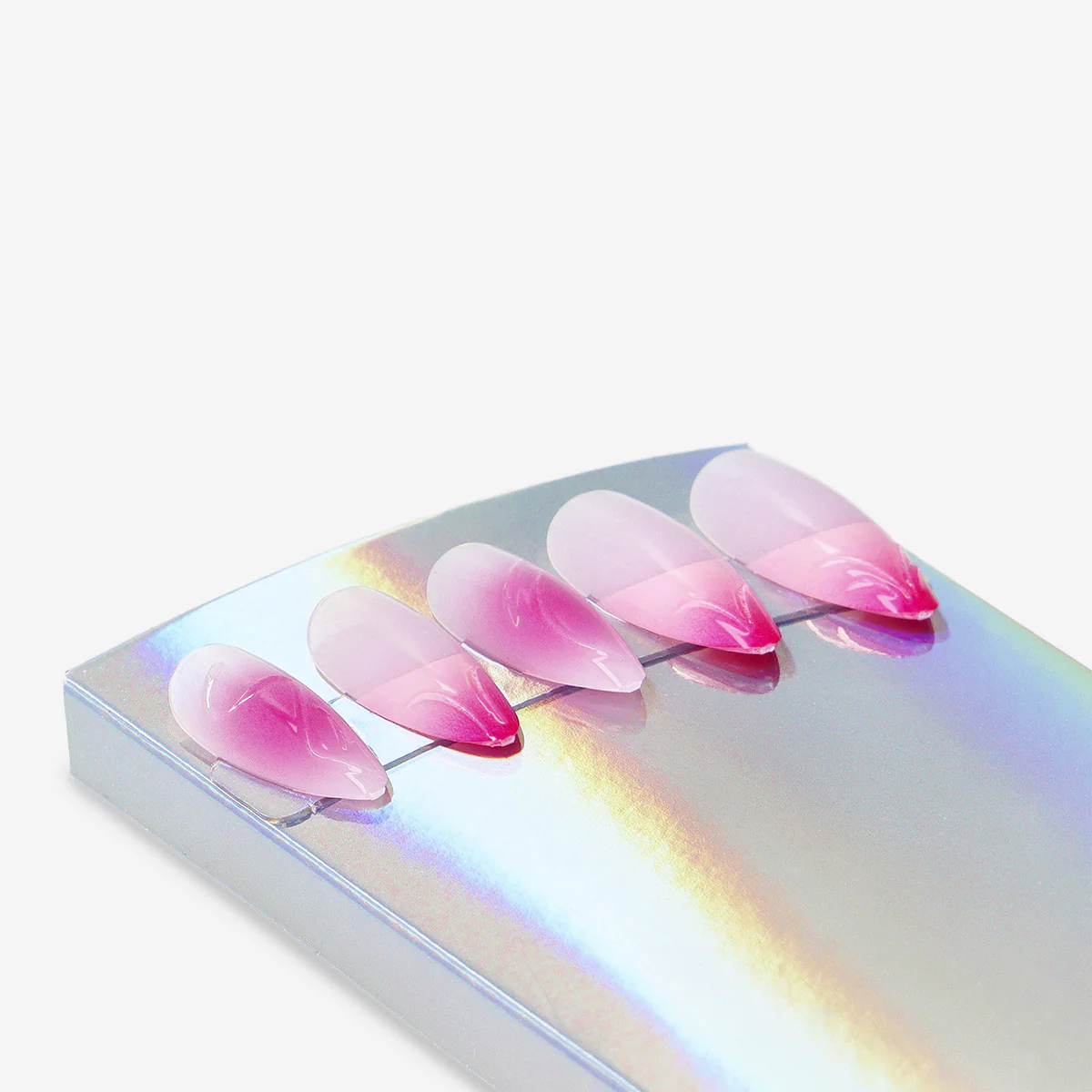 Press on nails - Pink gradient french tips - Image 3