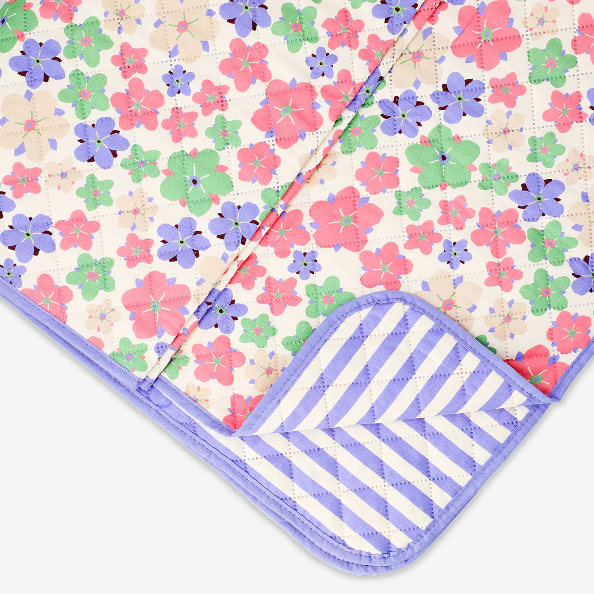 Quilted floral blanket - 170x130 cm - Image 2