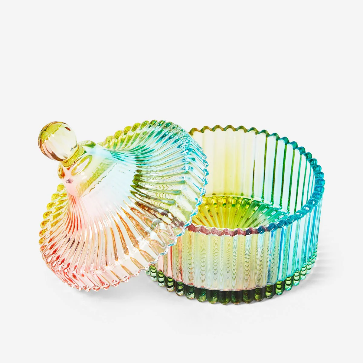 Rainbow coloured glass jar - Image 2