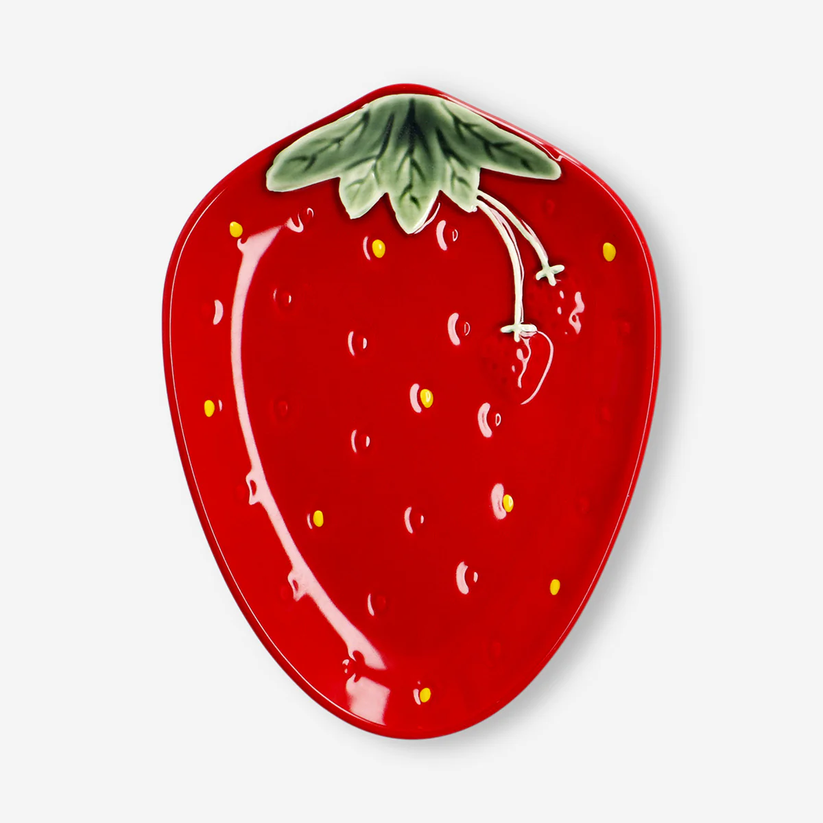 Red ceramic strawberry plate - 17 cm - Image 2
