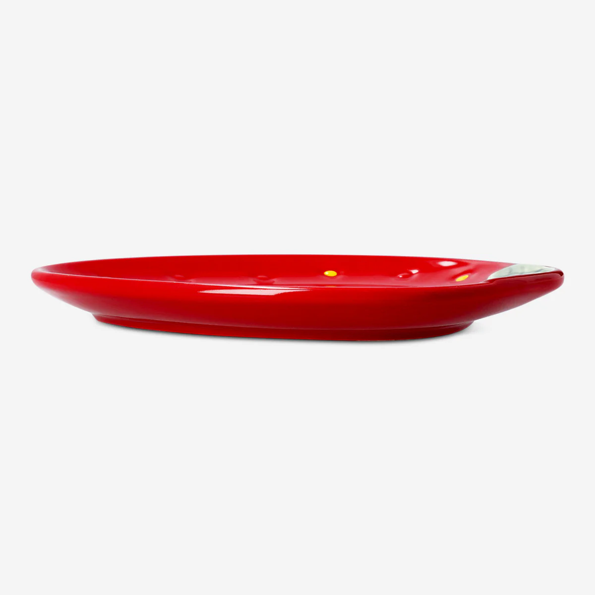Red ceramic strawberry plate - 17 cm - Image 4