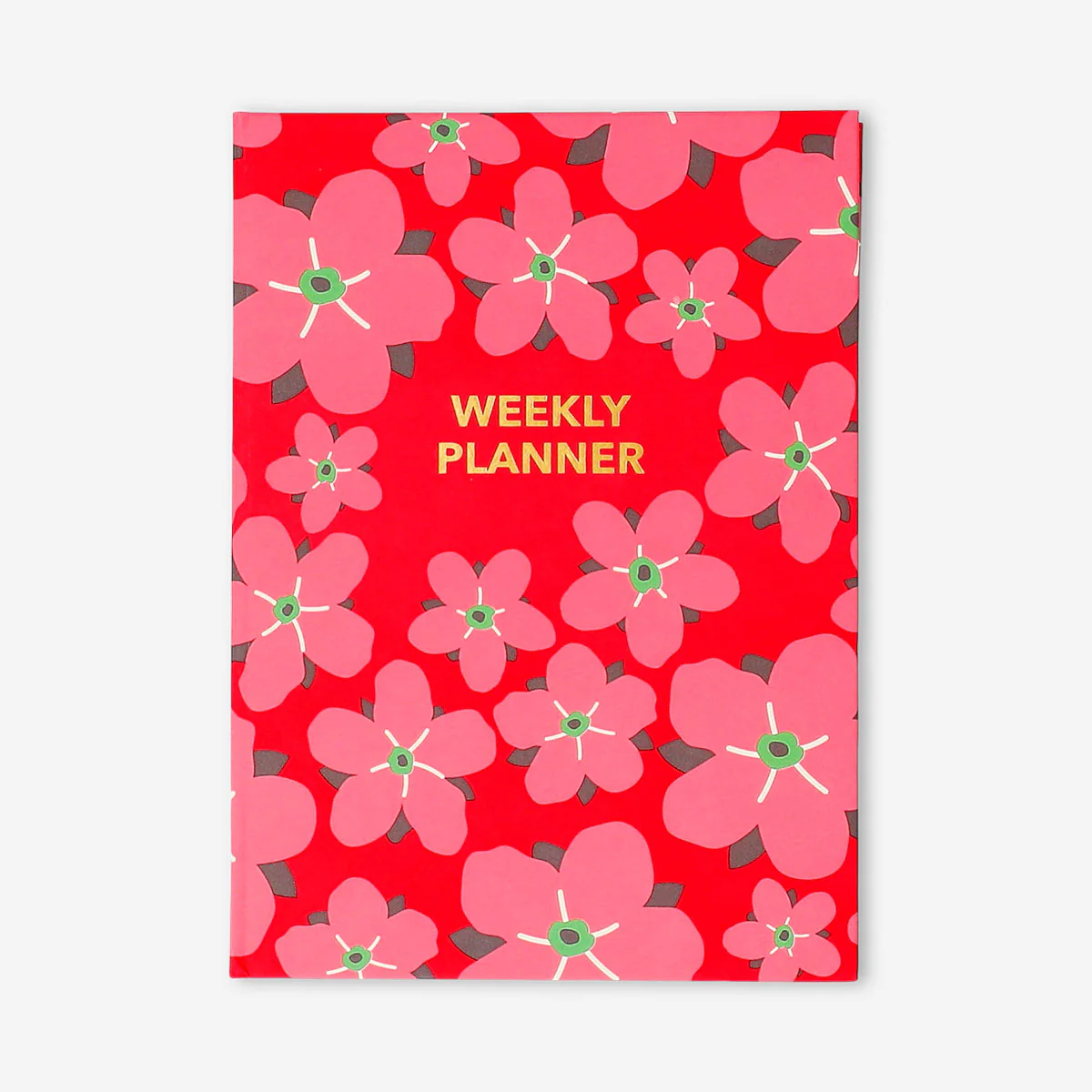 Red floral weekly planner