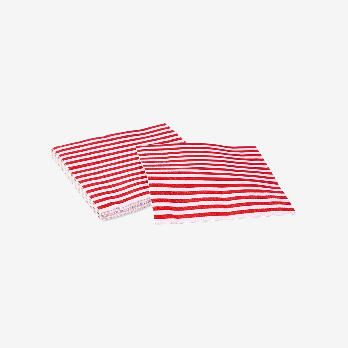 Red striped napkins - 16 pcs - Image 3