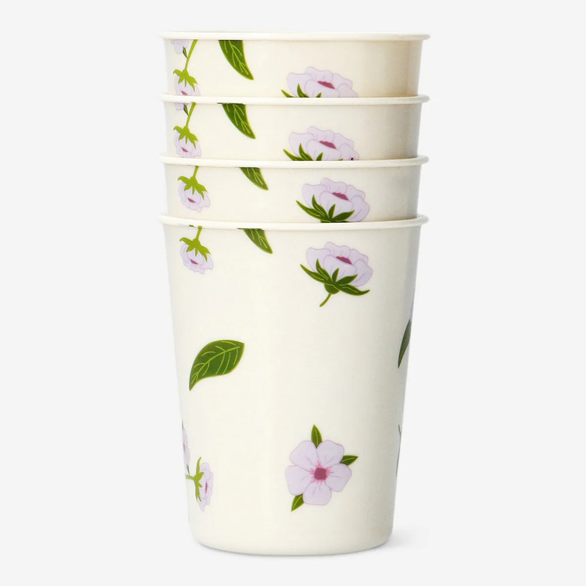 Reusable cups with cherry blossoms - 4 pcs