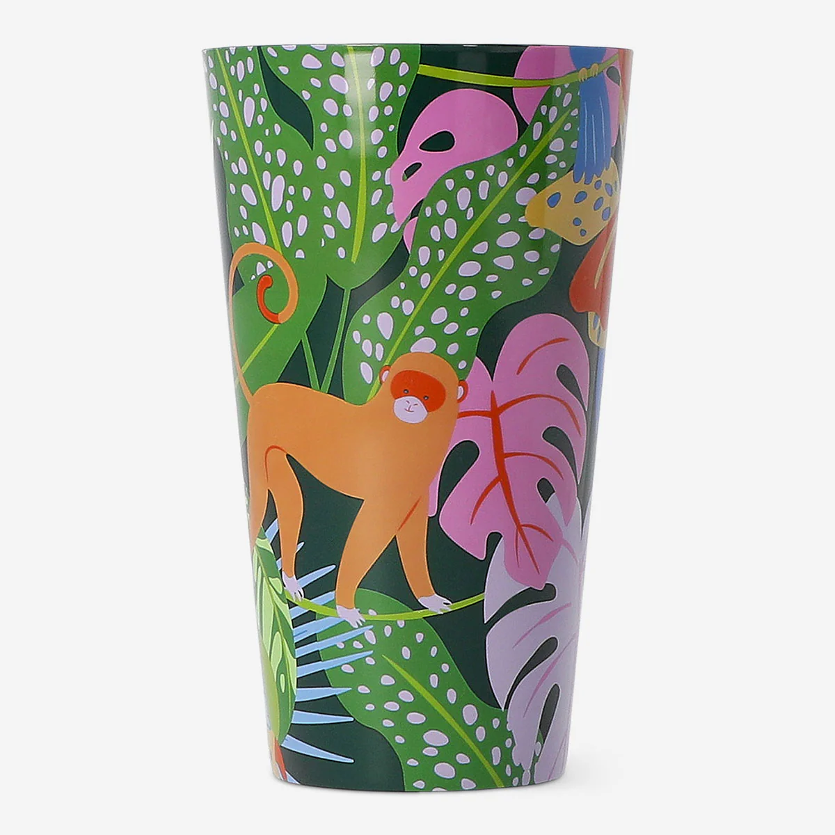 Reusable cup with tropical print