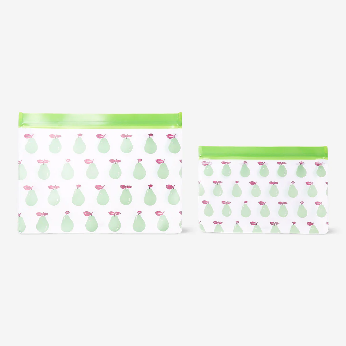 Reusable grip seal bags with green pears - 2 pcs - Image 2