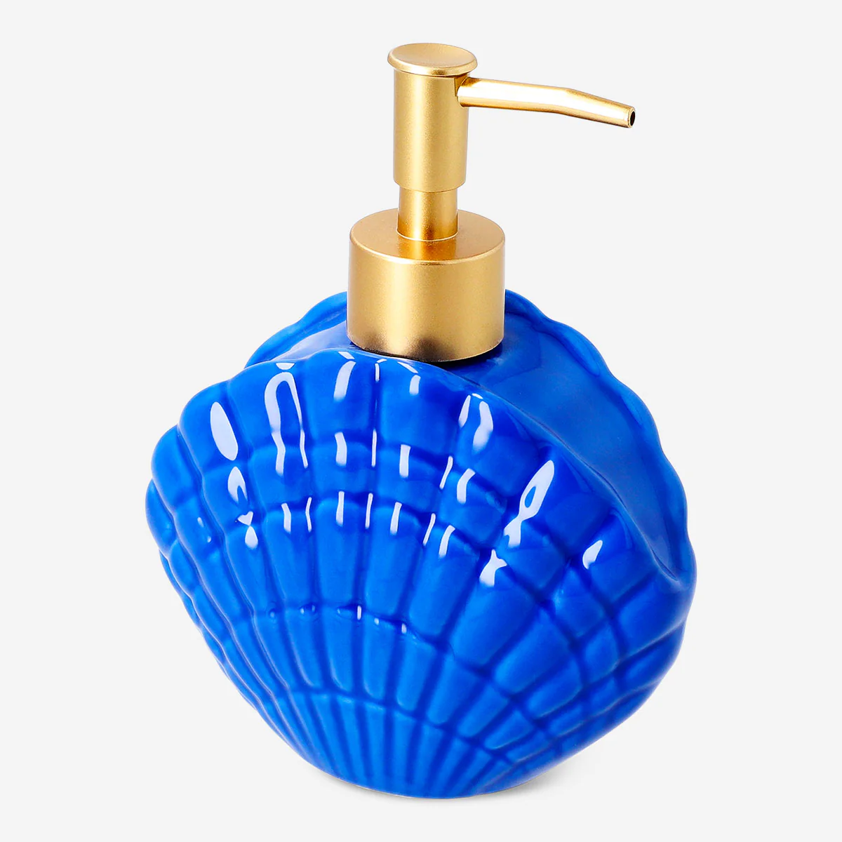 Blue ceramic seashell soap dispenser - Image 3