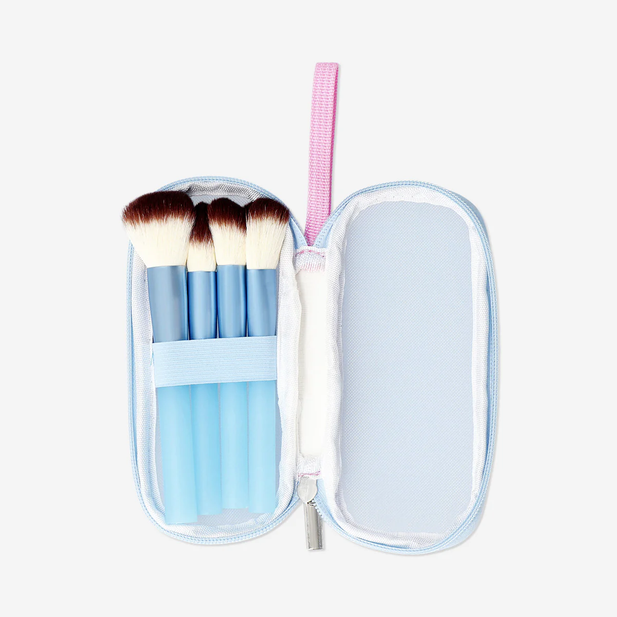 Set of makeup brushed in mesh pouch - 4 pcs - Image 2