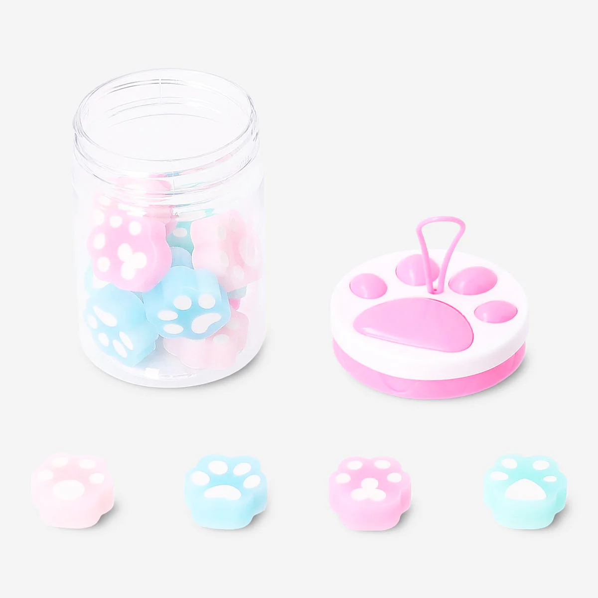 Set of paw erasers