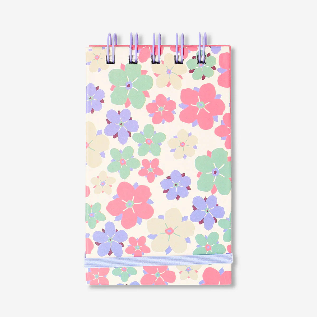 Spiral-bound floral notebook