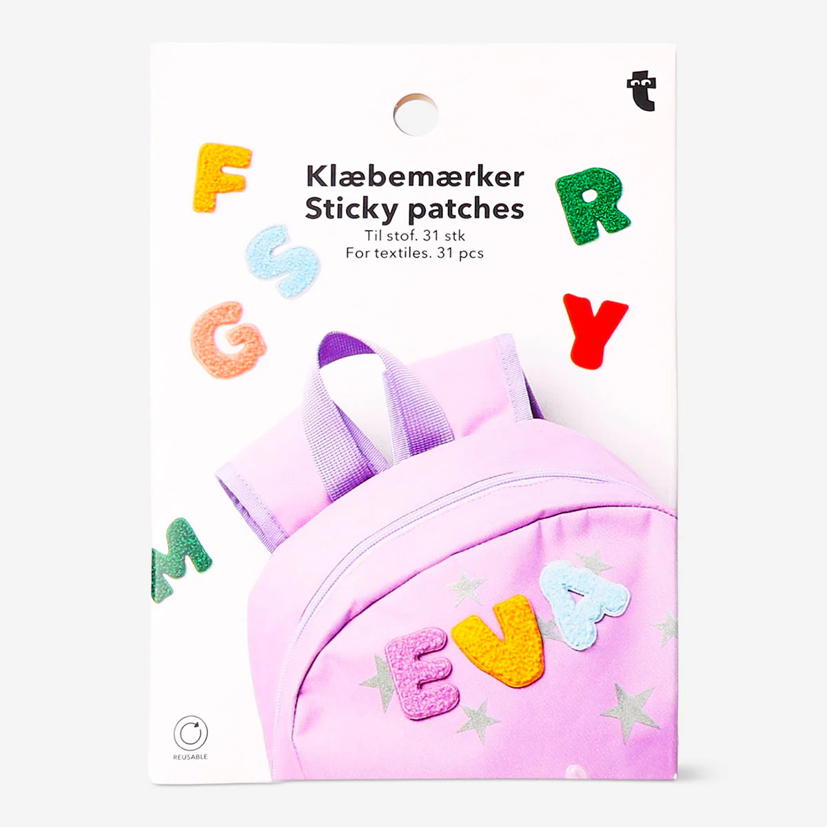 Sticky letter patches for textiles - 31 pcs - Image 2