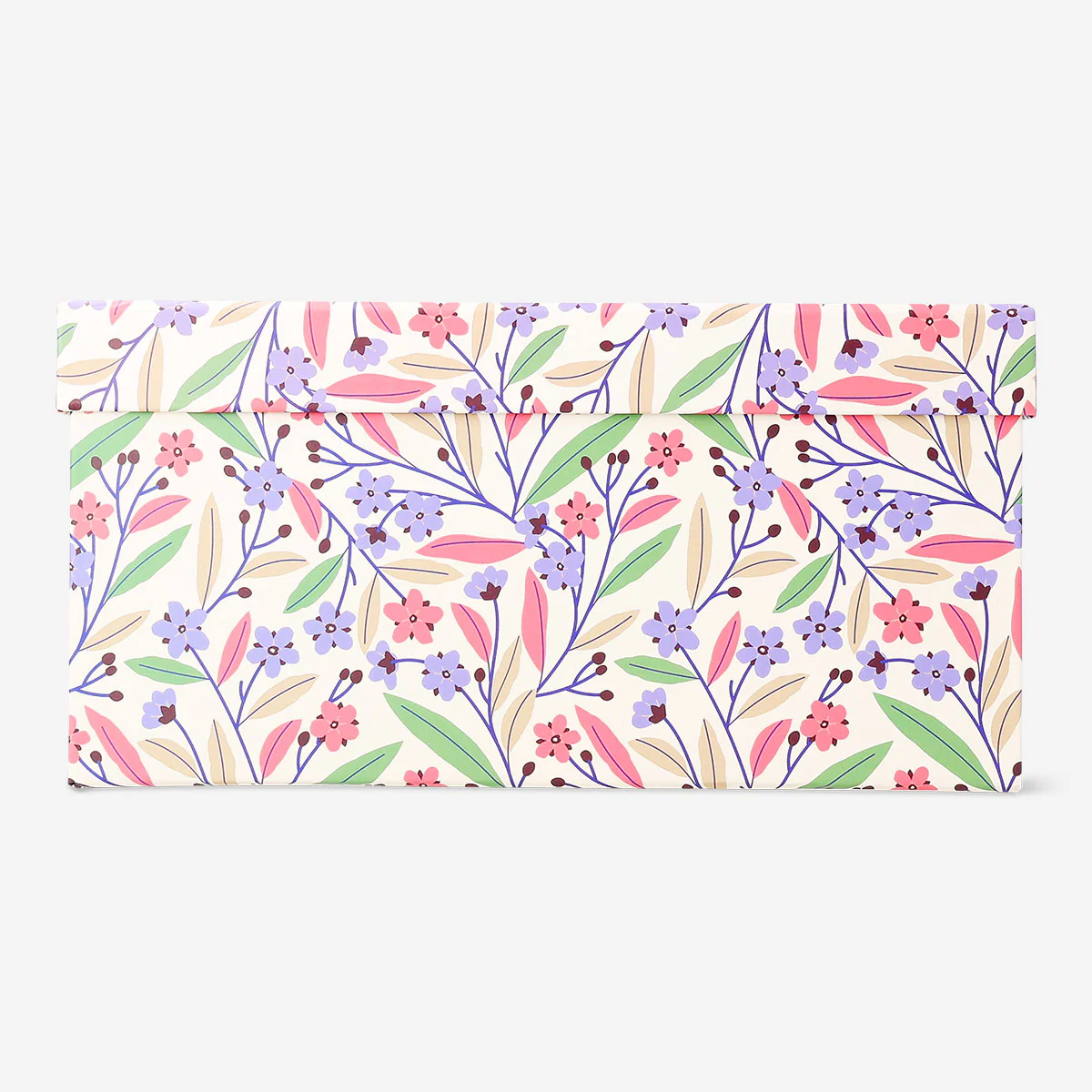 Storage box with multi coloured flowers - 17x24 cm - Image 3