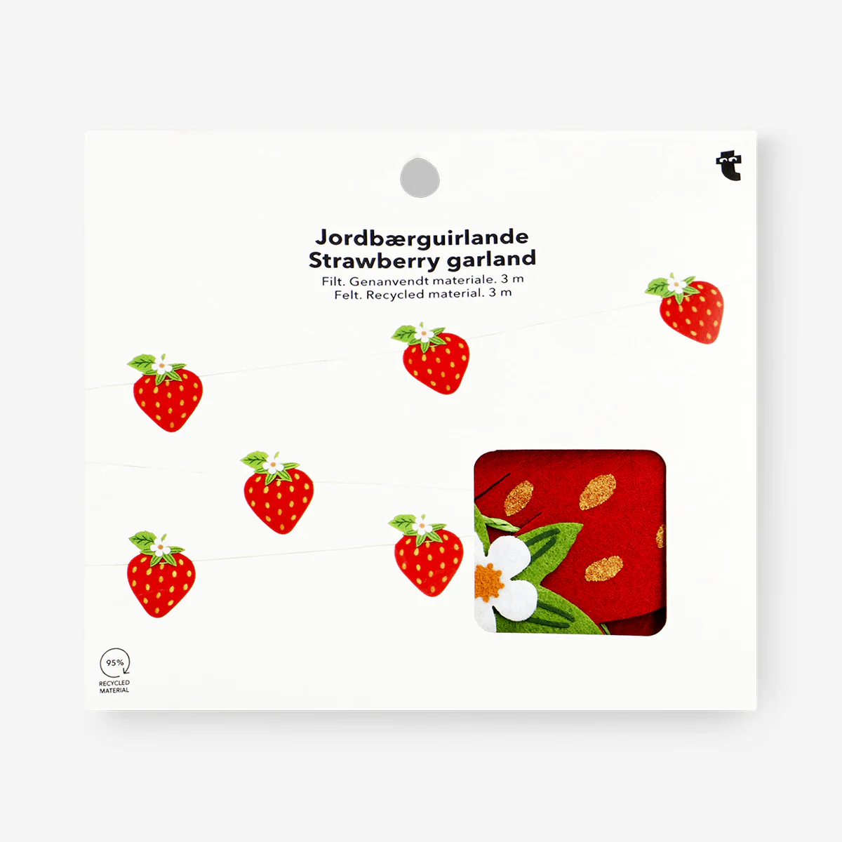 Strawberry felt garland - 300 cm - Image 3