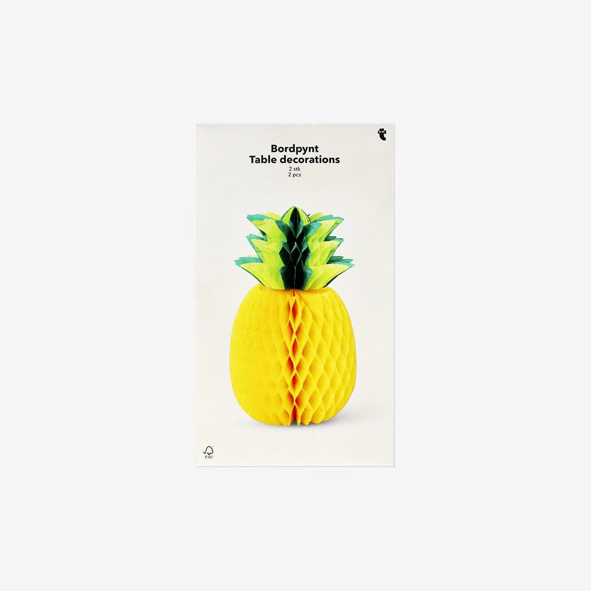 Table decorations as paper honeycomb pineapples - 2 pcs