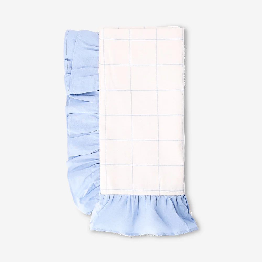 Tablecloth with fine check pattern and frilled edge - 140x220 cm - Image 3