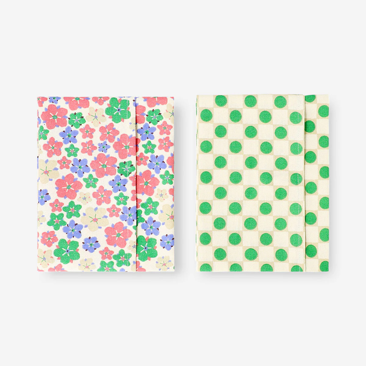 Tea towels with dots and flowers - 2 pcs - Image 2
