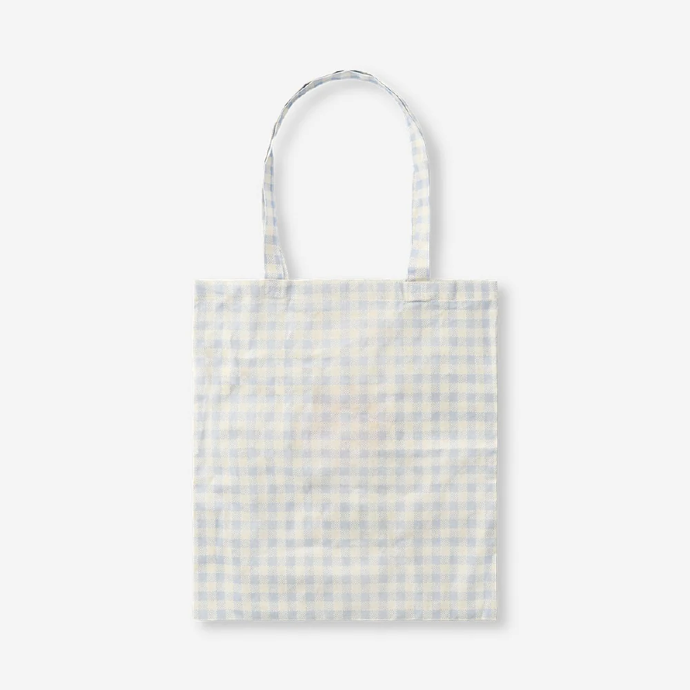 Tote bag - Flowers and checks print - Image 2