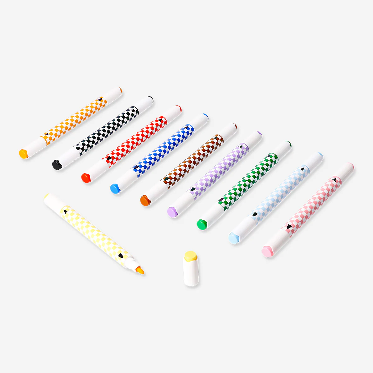 Twin markers with chequered print - 10 pcs - Image 2