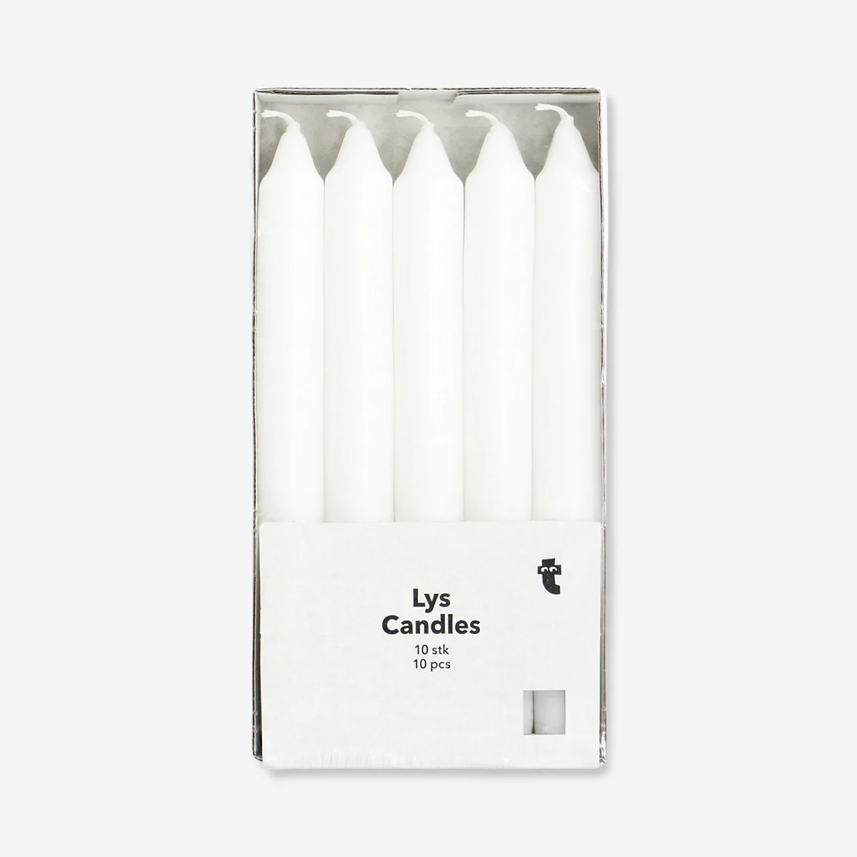 White dinner candle set - 10 pcs - Image 2