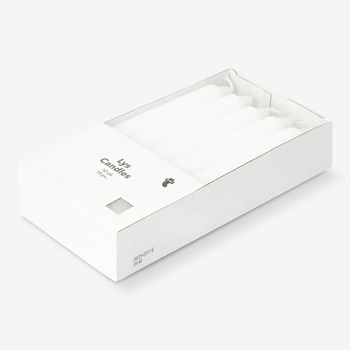 White dinner candle set - 10 pcs - Image 3