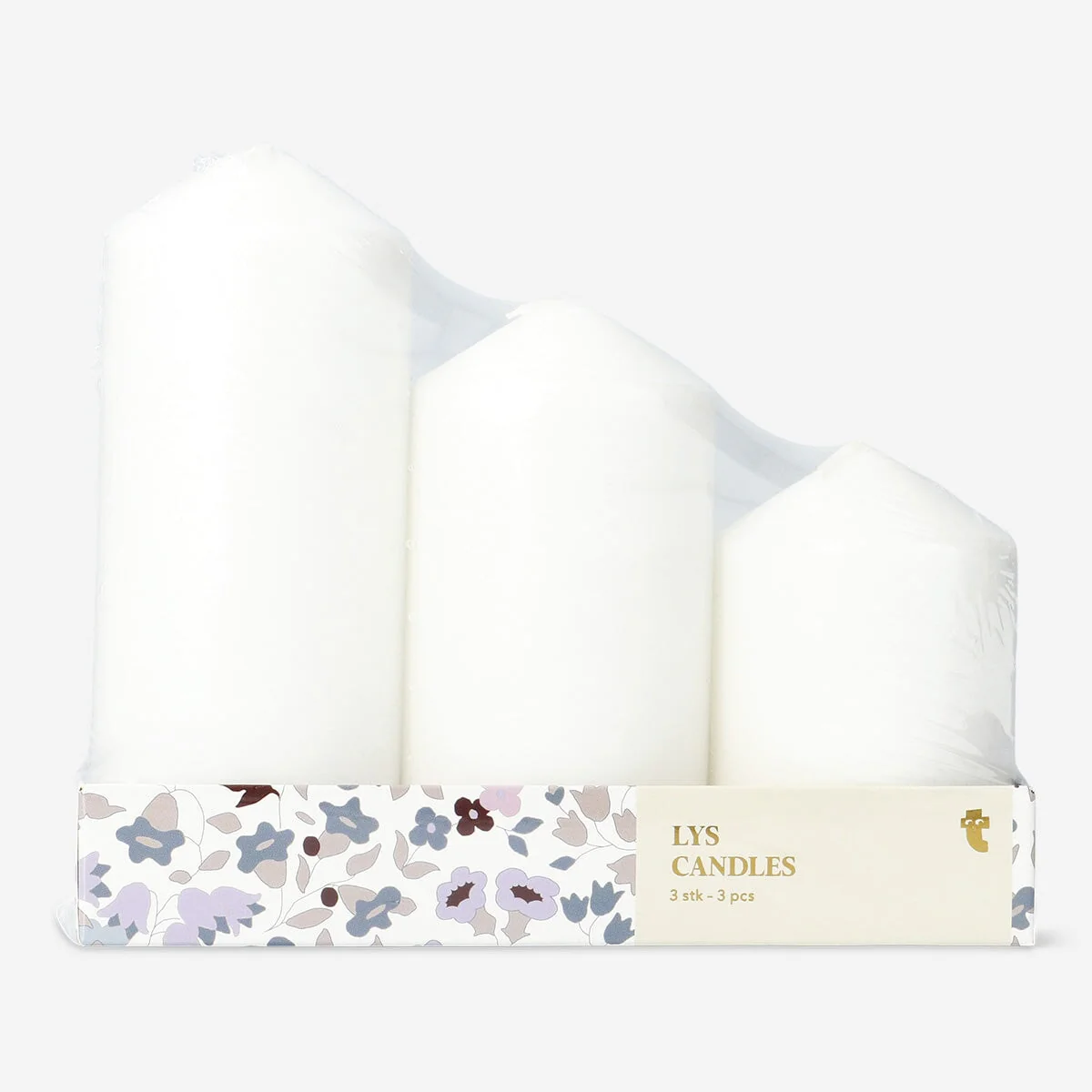 White Pillar Candles - 3 pcs