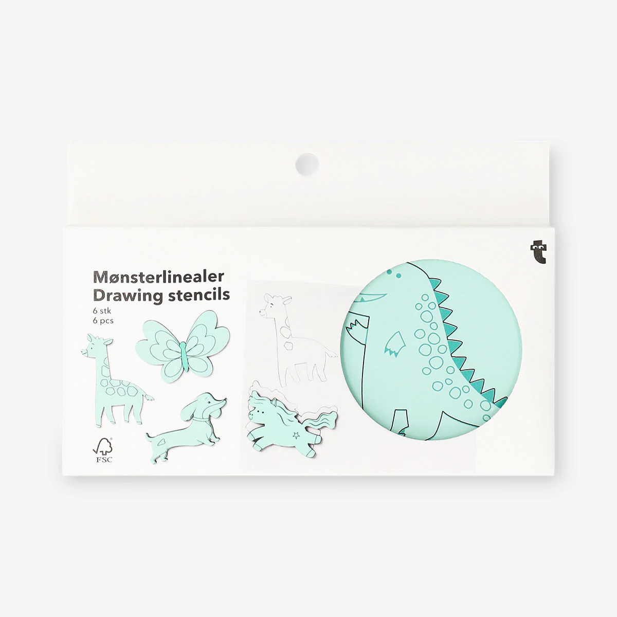 Wooden drawing stencils with animal designs - 6 pcs - Image 3