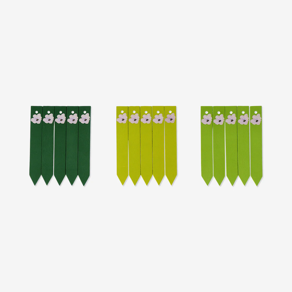 Wooden plant labels with flowers - 15 pcs
