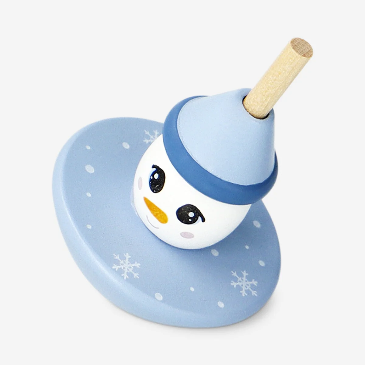 Wooden spinning top with snowman - Image 3
