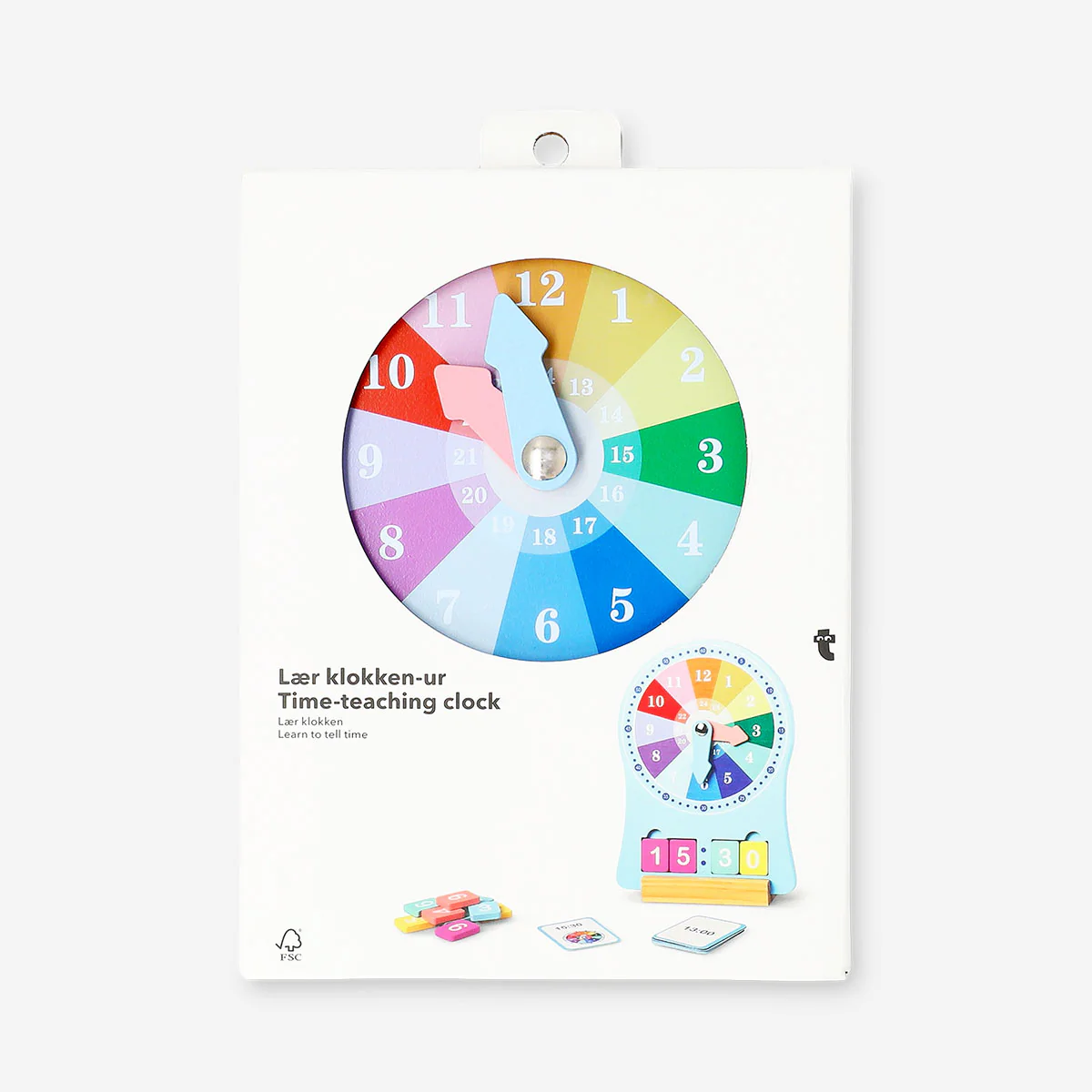 Wooden time teaching clock - Image 3